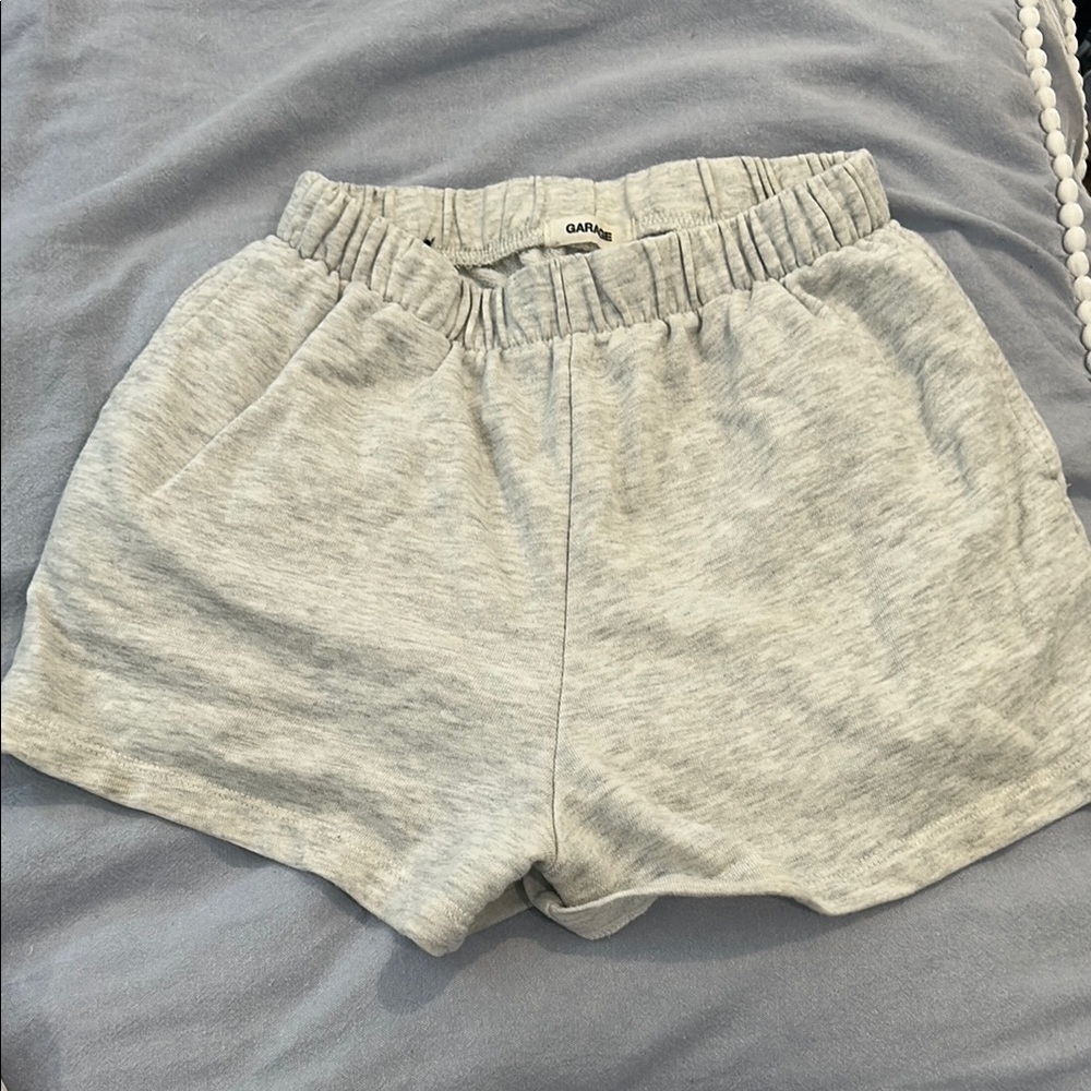 Garage Gray High Waist Shorts Elastic Waistband